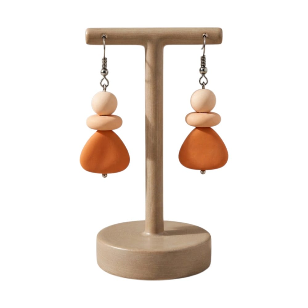Purely Handmade Matt Finish Clay Drop Earrings