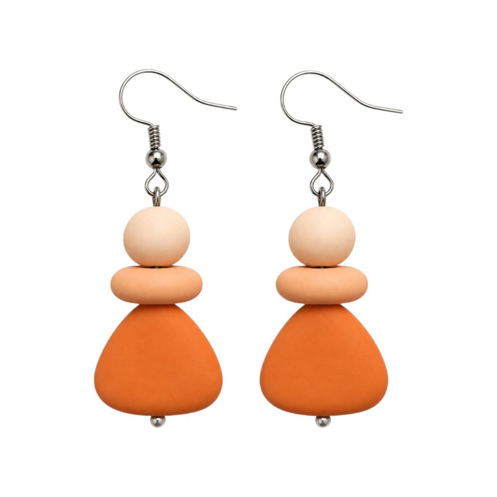 Purely Handmade Matt Finish Clay Drop Earrings
