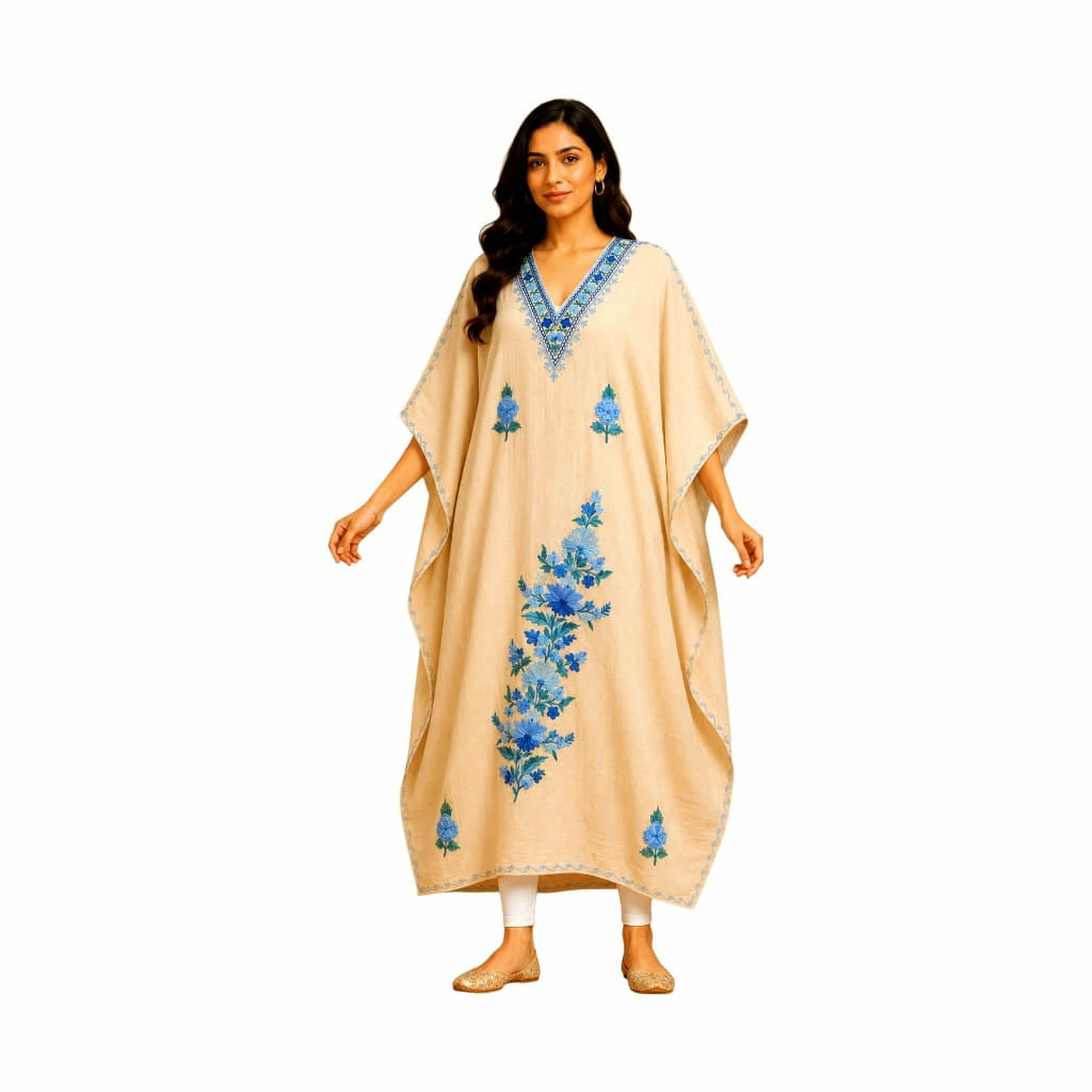 Purely Handmade Kashmiri Aari Embroidered Kaftan