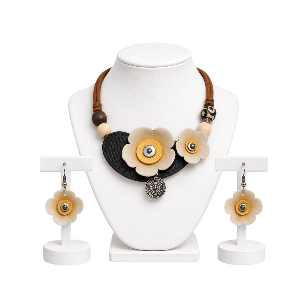 Purely Handmade Clay Jewellery Sets (With Earrings) for Women & Girls