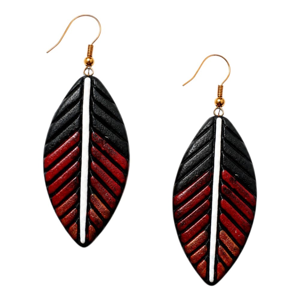 Purely Handmade Lightweight Terracotta Dangler Earrings (Leaf Design)