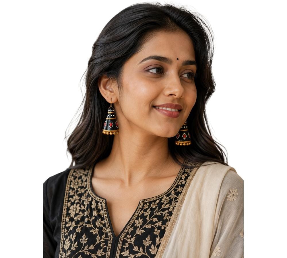 Cone-Shaped Bell Structure (Jhumka hook style) Dangler Earrings