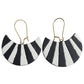 Terracotta Half Moon Striped Dangler Earrings