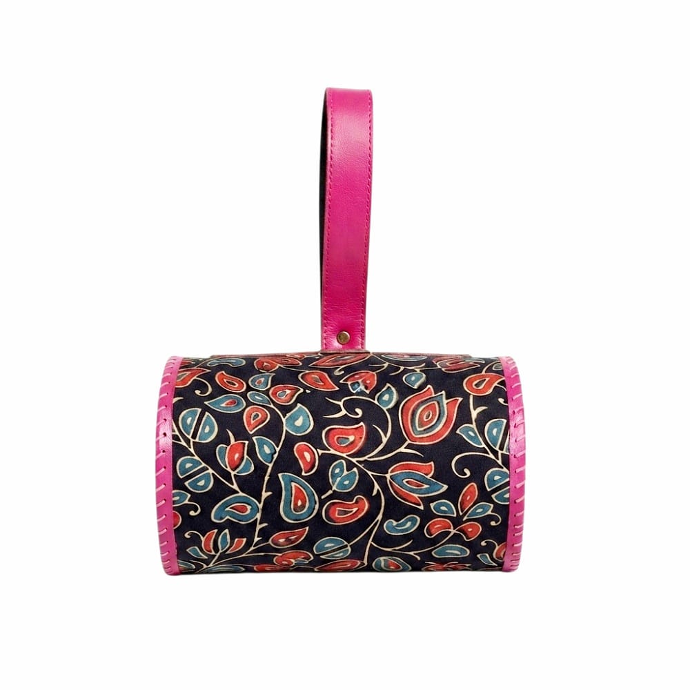 Handcrafted Leather Dholak Style Round Sling Bag