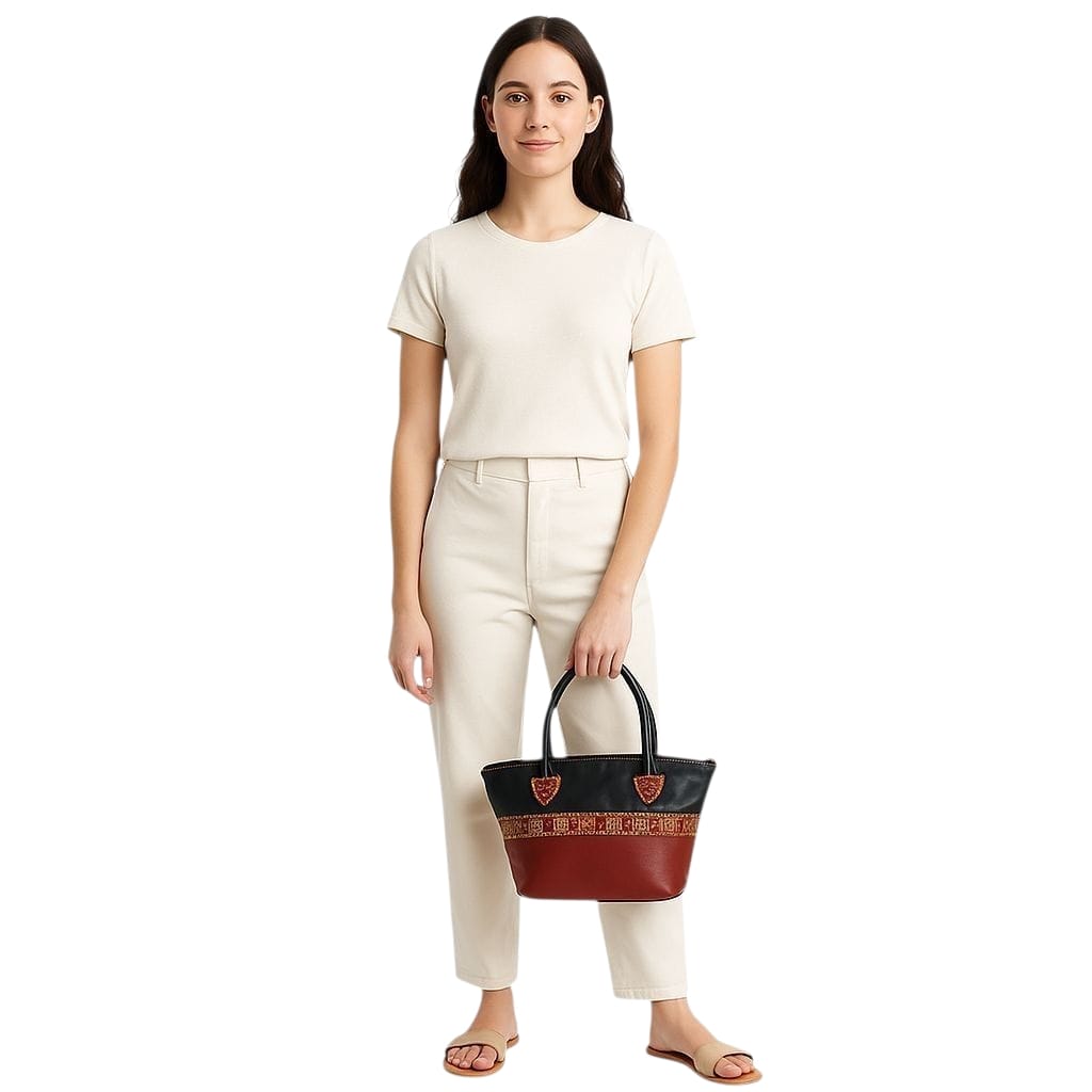 Pure Leather Handcrafted Tote Bag