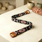 Glass Beaded Elastic Belt/Waistband (Broad) With Wooden Buckle