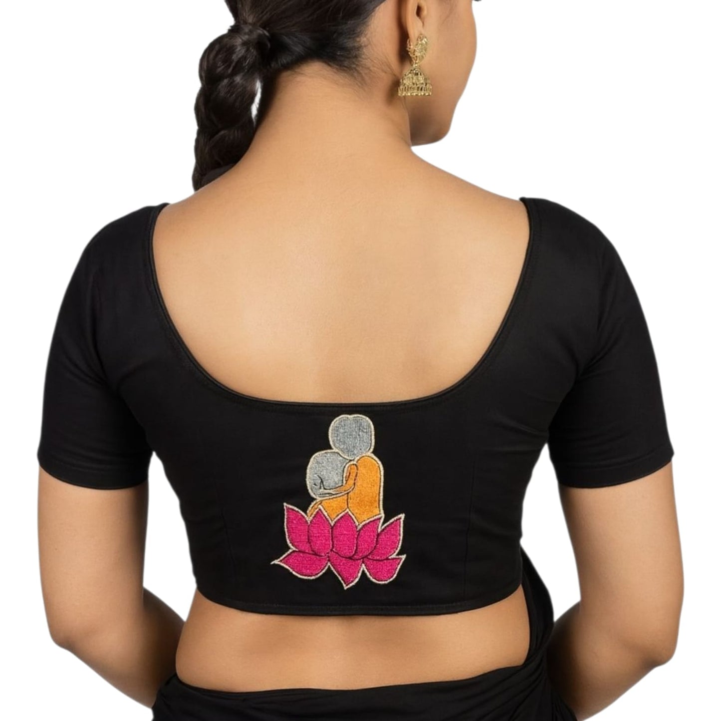 Hand Embroidered Hand Stitched Designer Premium Cotton Blouse Piece