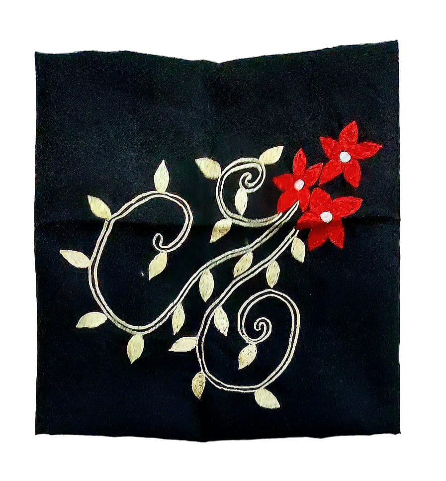 Hand Embroidered Hand Stitched Designer Premium Cotton Blouse Piece