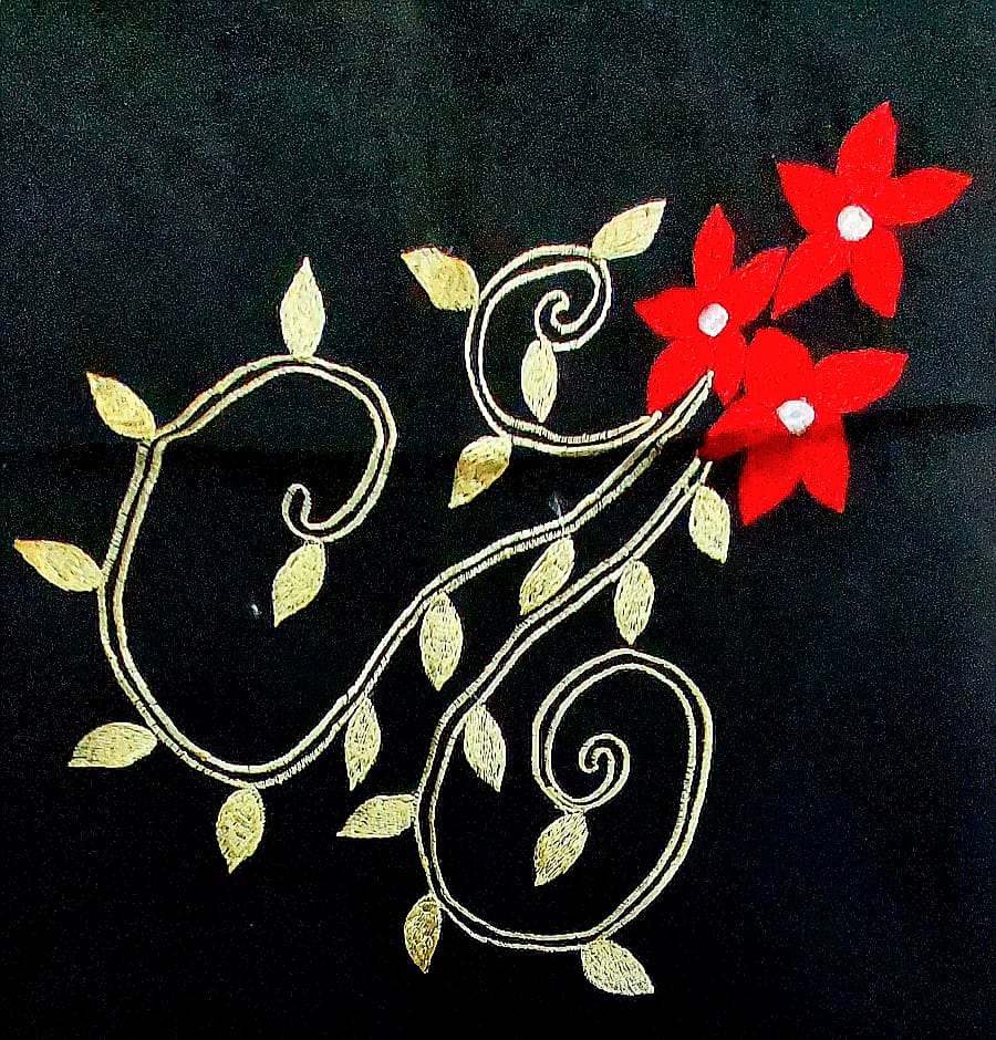 Hand Embroidered Hand Stitched Designer Premium Cotton Blouse Piece