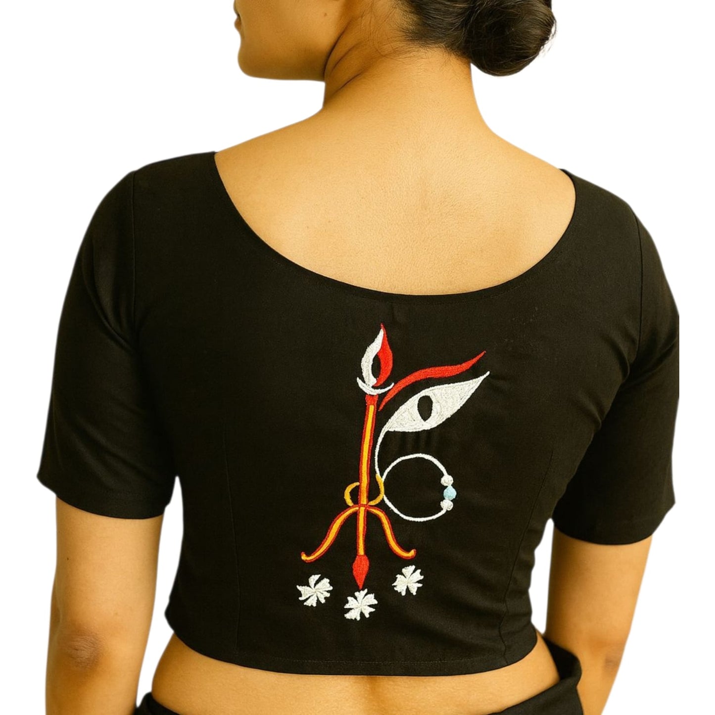 Hand Embroidered Hand Stitched Designer Premium Cotton Blouse Piece