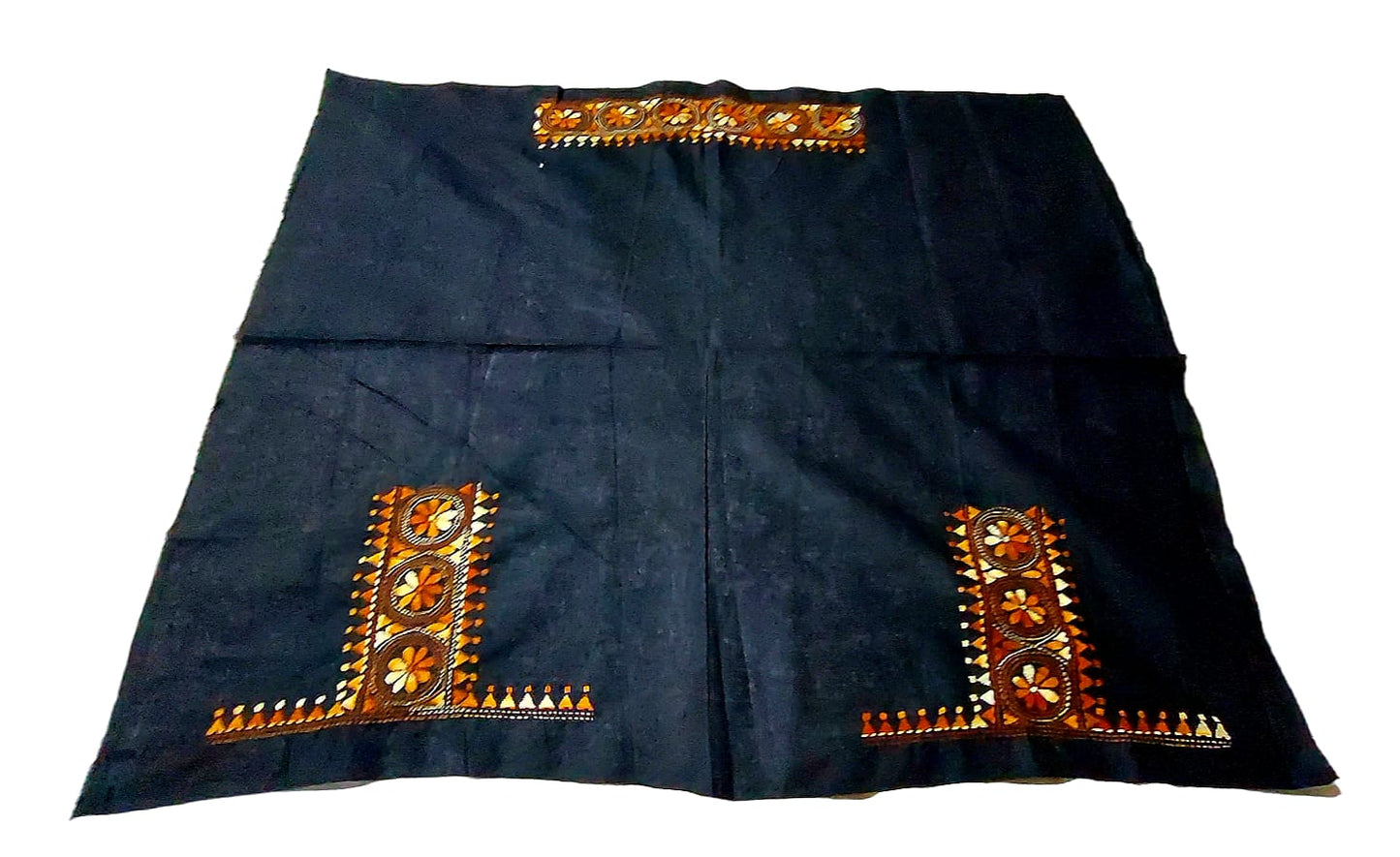 Handmade & Hand Kantha Stitched Embroidered Cotton Blouse Piece(Unstitched)