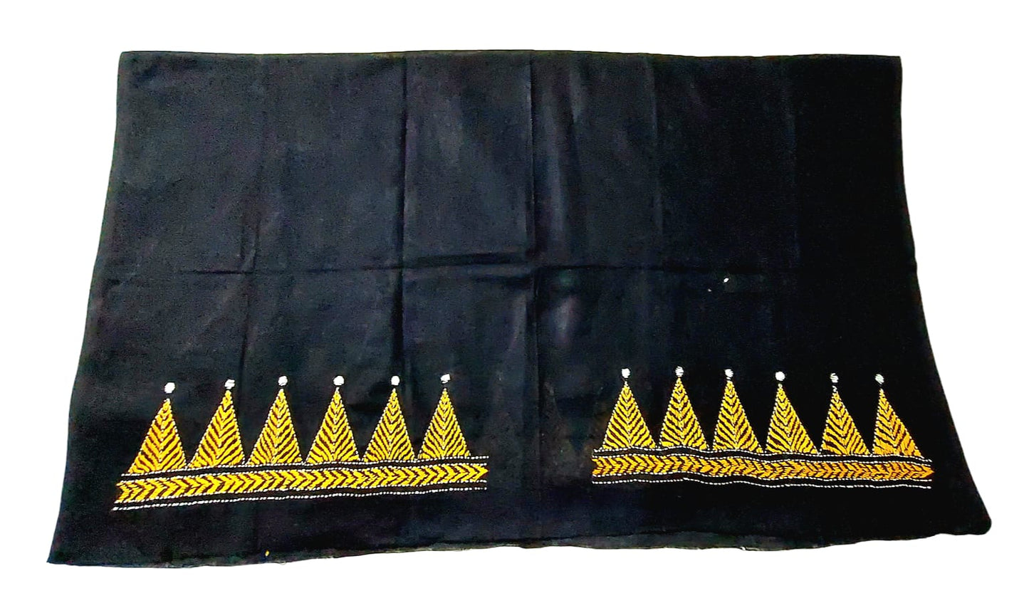 Handmade & Hand Kantha Stitched Embroidered Cotton Blouse Piece(Unstitched)