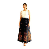 Kantha Stitch Hand Embroidered Women's Cotton Wrap Around Skirt