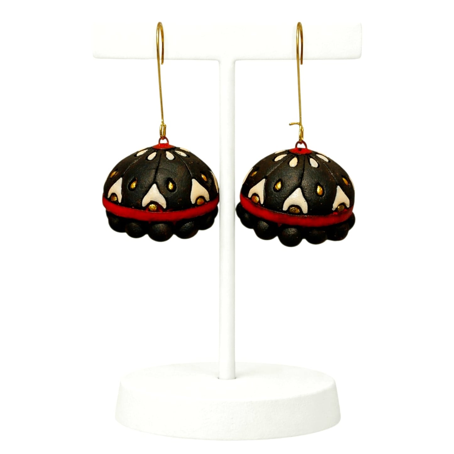 Terracotta Multicolour Designer Jhumka Earrings