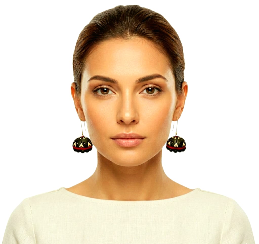 Terracotta Multicolour Designer Jhumka Earrings