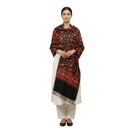 Premium Kashmiri Aari Embroidered Lightweight Shawl for Women & Girls