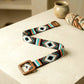 Glass Beaded Elastic Belt/Waistband (Thin) With a Wooden Buckle