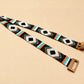 Glass Beaded Elastic Belt/Waistband (Thin) With a Wooden Buckle