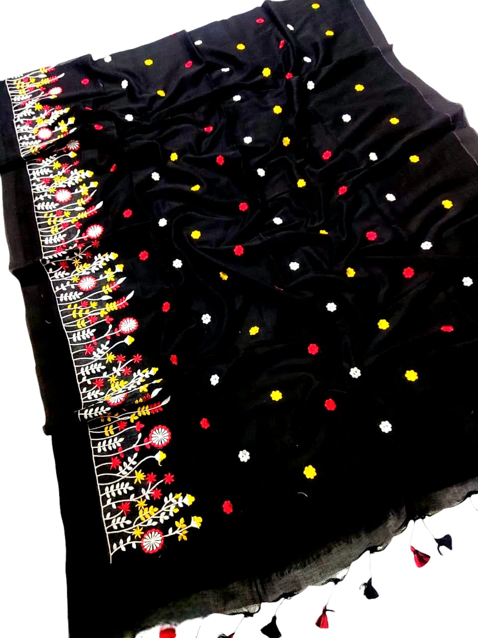 Fashweave Pure Cotton Embroidered Saree for Women and Girls | A Timeless Fusion of Traditional Craftsmanship and Contemporary Elegance, Perfect for Every Special Occasion