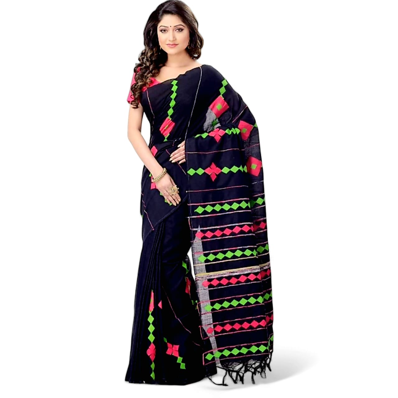Pure Khadi Cotton Applique Saree