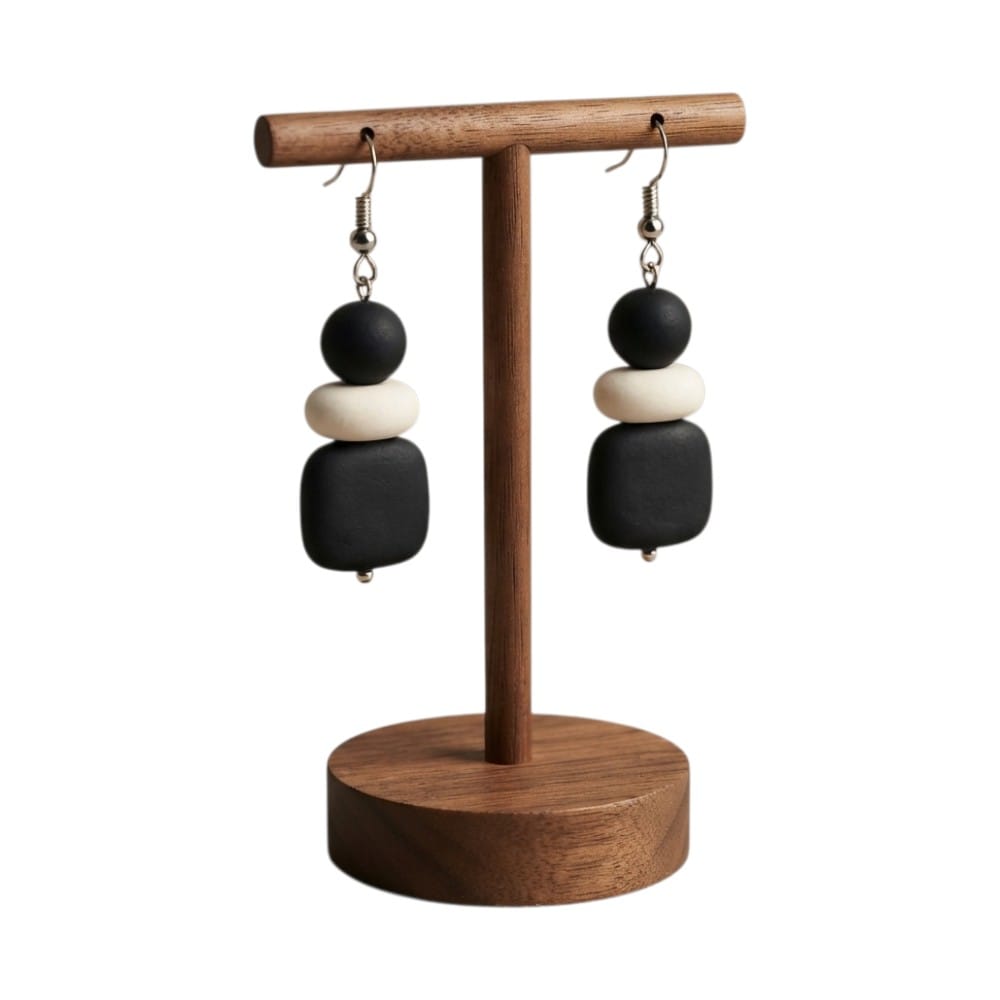 Purely Handmade Matt Finish Clay Drop Earrings