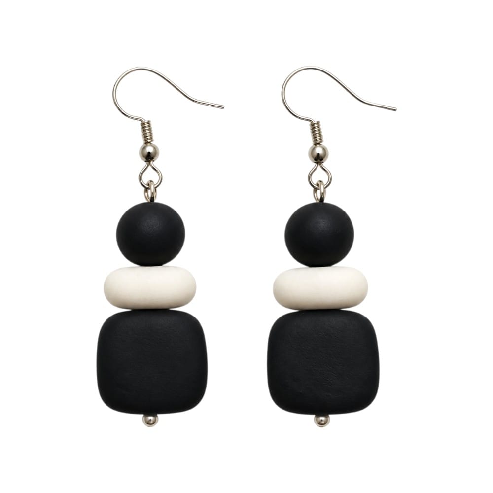 Purely Handmade Matt Finish Clay Drop Earrings