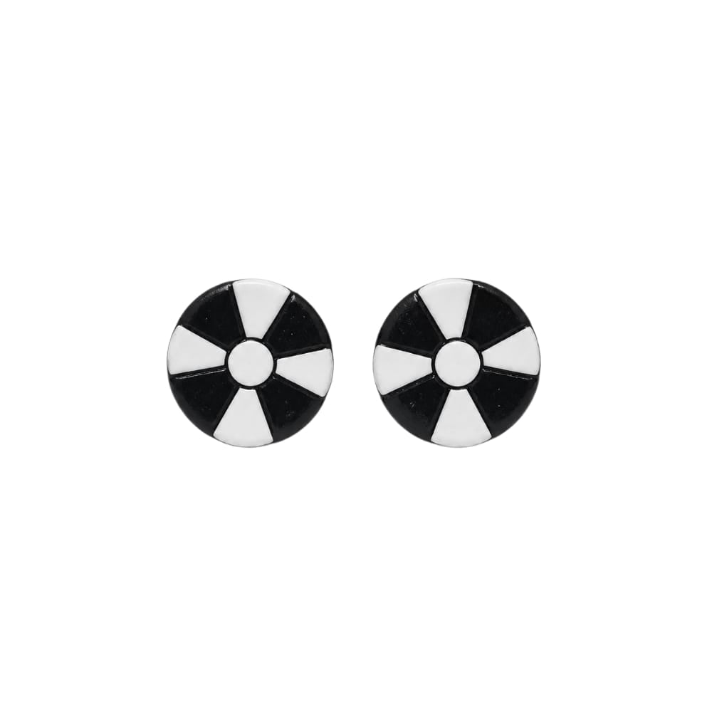 Lightweight Geometric Pinwheel Design Terracotta Stud Earrings