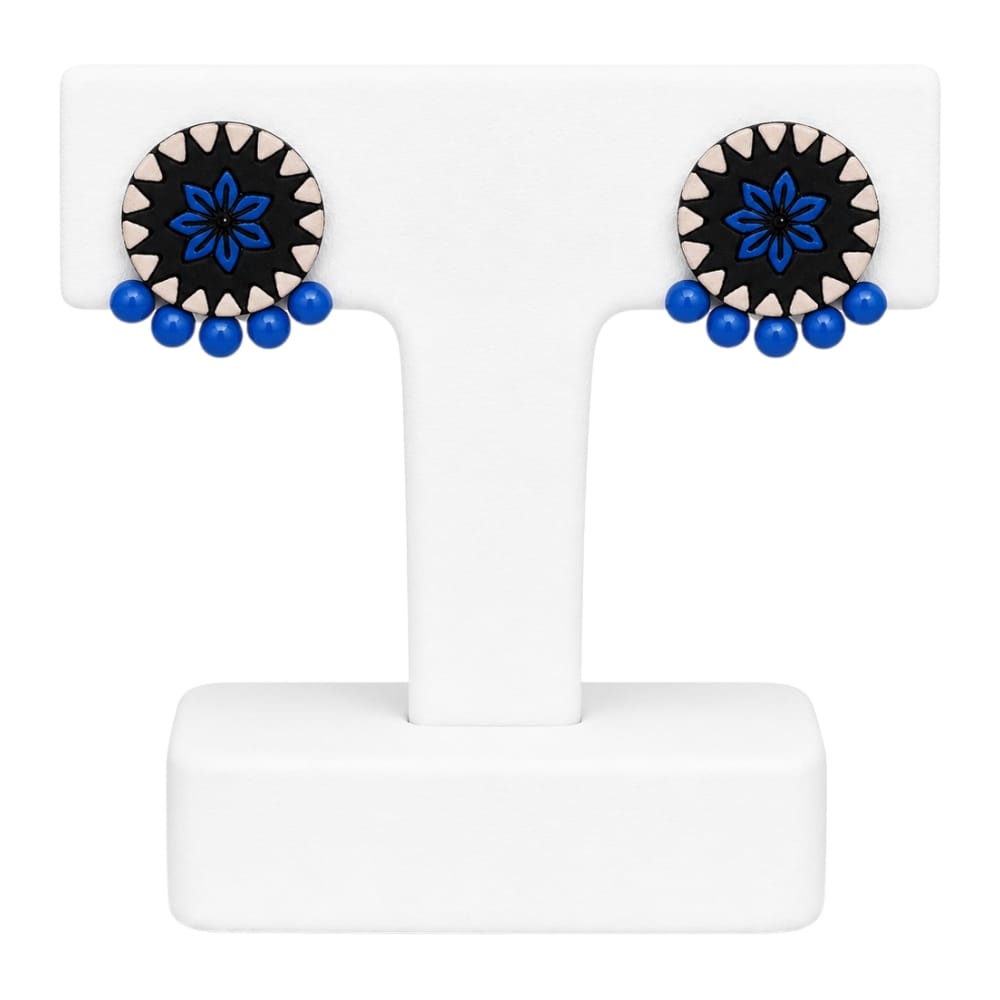 Lightweight Round Shaped Terracotta Stud Earrings