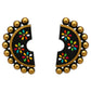 Lightweight Half Moon Shaped Terracotta Stud Earrings