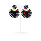 Fashweave Purely Handmade Terracotta Stud Earrings (Half Circle Floral Design)