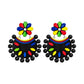 Fashweave Purely Handmade Terracotta Stud Earrings (Half Circle Floral Design)