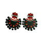 Fashweave Purely Handmade Terracotta Stud Earrings (Half Circle Floral Design)