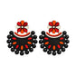 Fashweave Purely Handmade Terracotta Stud Earrings (Half Circle Floral Design)