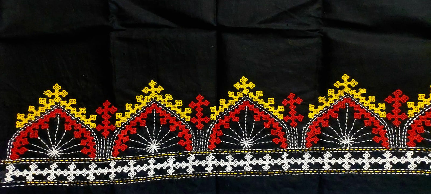 Hand Embroidered Gujarati Stitch Blouse Piece for Women & Girls