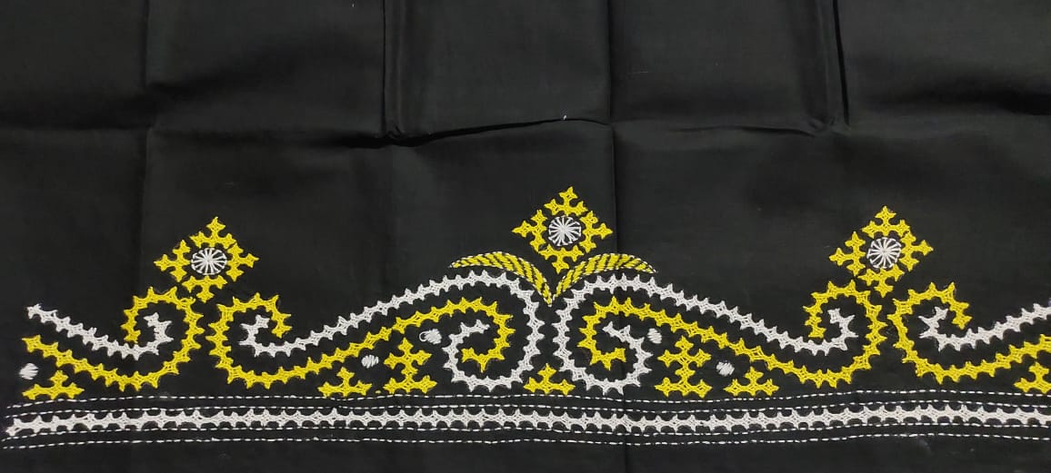 Hand Embroidered Gujarati Stitch Blouse Piece for Women & Girls