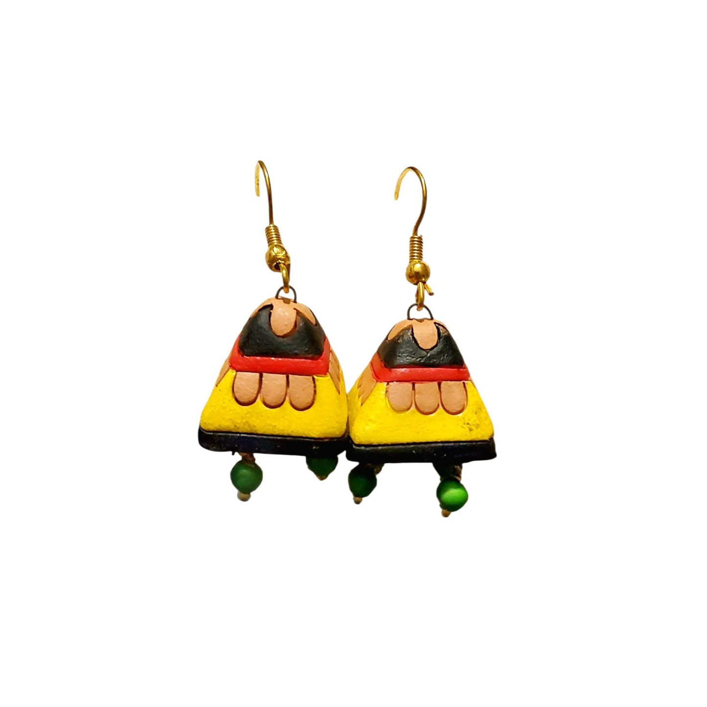 Purely Handmade Terracotta Metallic Conical Jhumka Designer Earrings