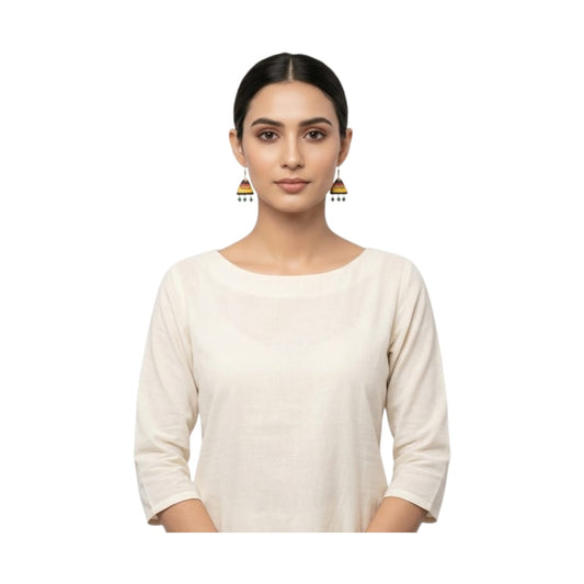 Purely Handmade Terracotta Metallic Conical Jhumka Designer Earrings