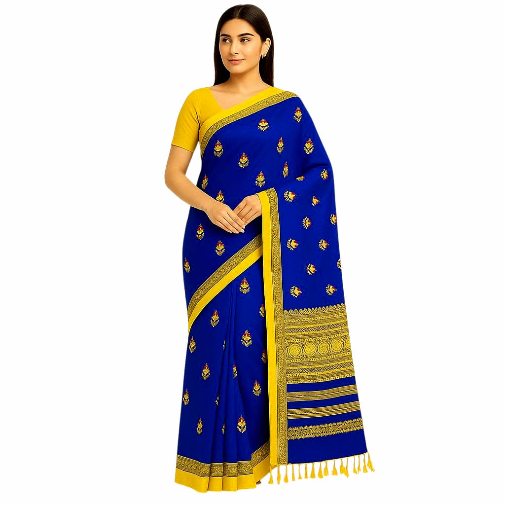 Premium Handloom Embroidered Cotton Saree