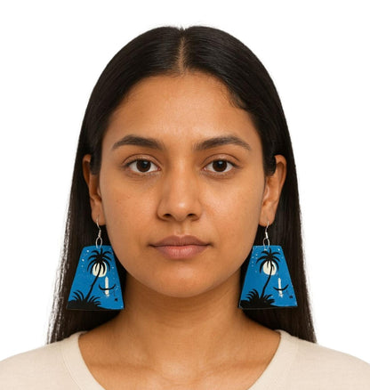 Purely Handmade & Handpainted Neem Wood Earrings