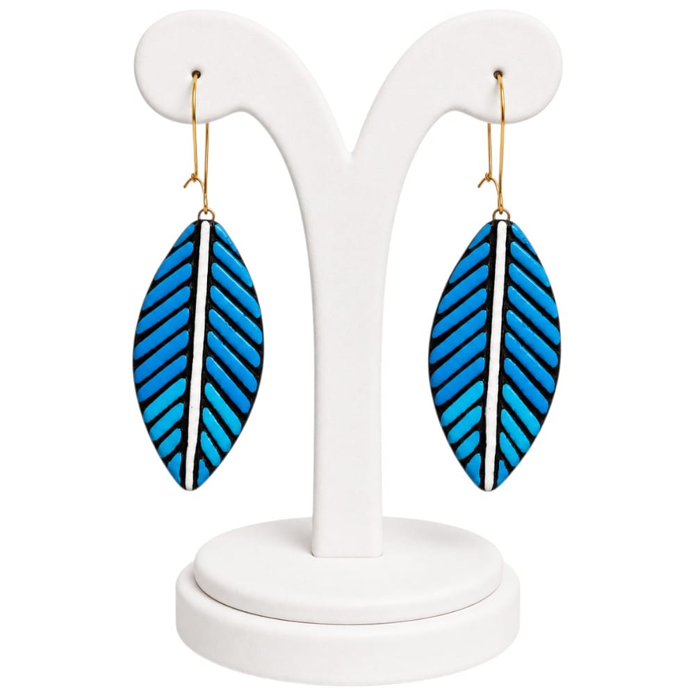 Purely Handmade Lightweight Terracotta Dangler Earrings (Leaf Design)