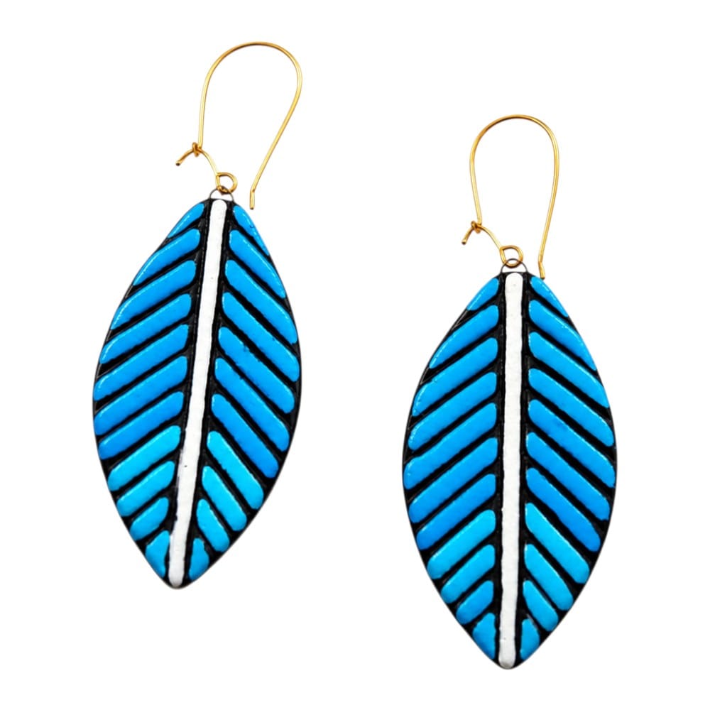 Purely Handmade Lightweight Terracotta Dangler Earrings (Leaf Design)
