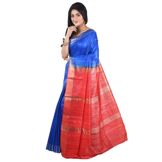 Premium Pure Handloom Silk Cotton Sarees with Blouse Piece For Women & Girls