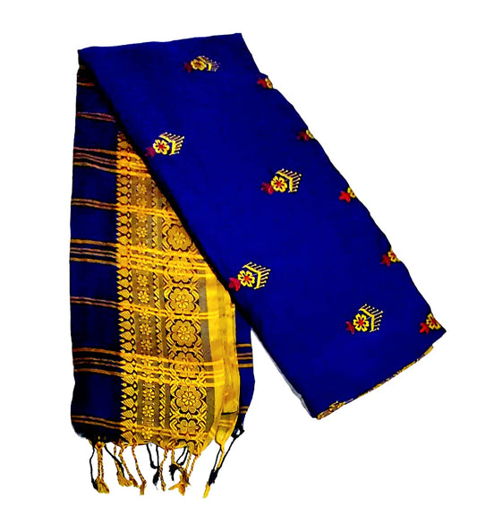 Premium Handloom Embroidered Cotton Saree