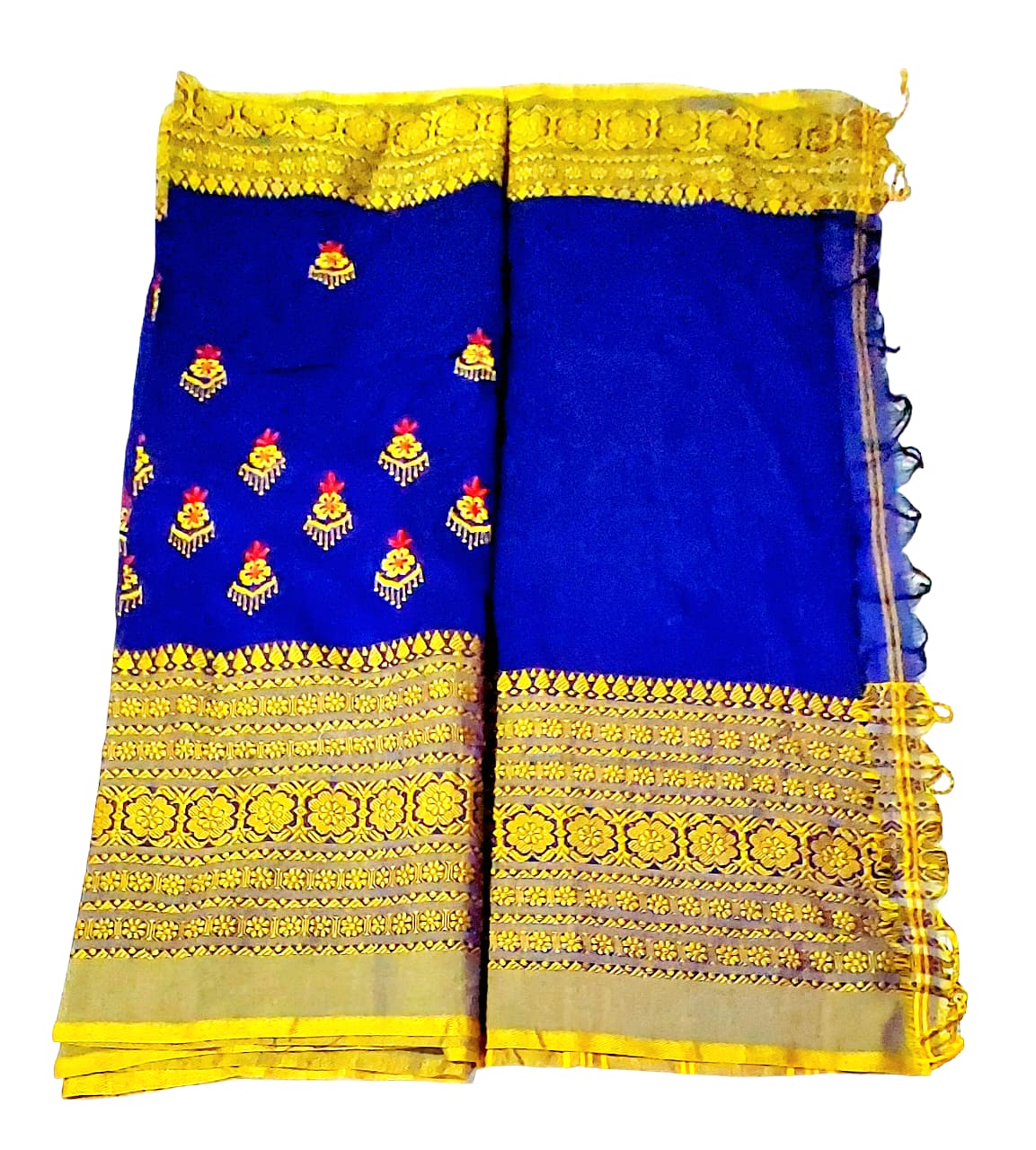 Premium Handloom Embroidered Cotton Saree