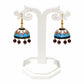 Purely Handmade Terracotta Multi-Coloured Dome Shaped Jhumka Earrings(With Beads)