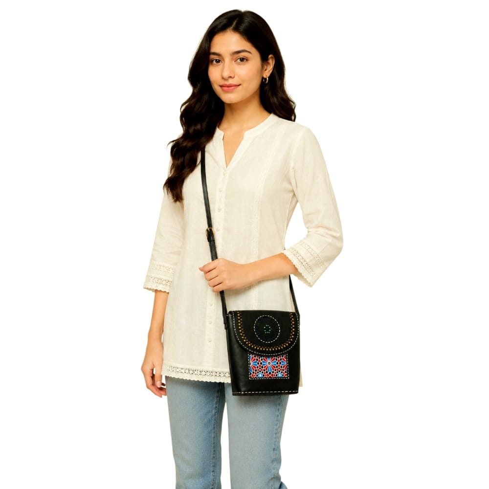 Handcrafted Pure Leather Bucket Style Sling Bag