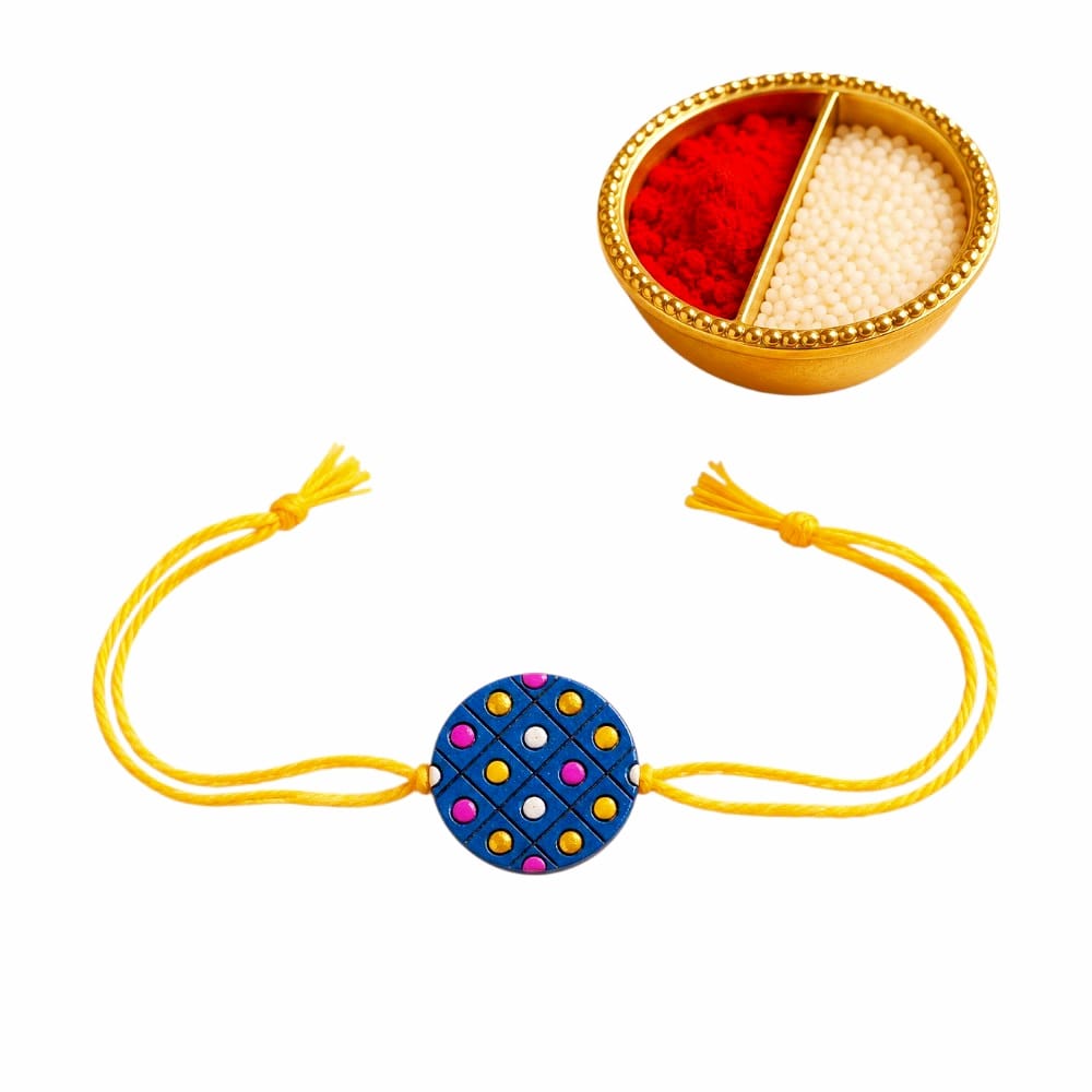 Purely Handmade & Handpainted Terracotta Rakhis for Brother