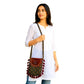 Gajji Silk Ajrakh Printed Leather Crossbody Flip Sling Bag