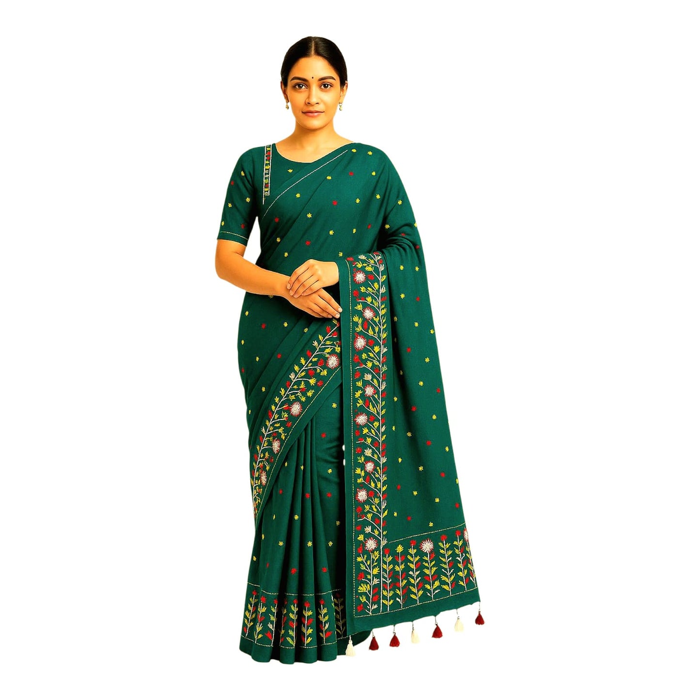 Fashweave Pure Cotton Embroidered Saree for Women and Girls | A Timeless Fusion of Traditional Craftsmanship and Contemporary Elegance, Perfect for Every Special Occasion