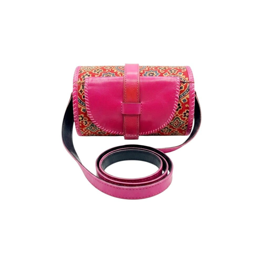 Handcrafted Leather Dholak Style Round Sling Bag